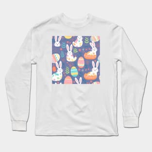 Colorful easter egg hunt pattern Long Sleeve T-Shirt